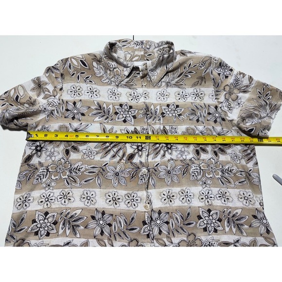 Alfred Dunner Floral Button Down Shirt Short Sleeve Neutral Print 18W - Picture 5 of 9